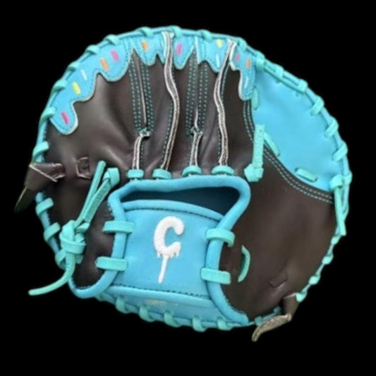 CUSTOM Ice Cream Series Pancake Infield Training Glove Baby Blue Black
