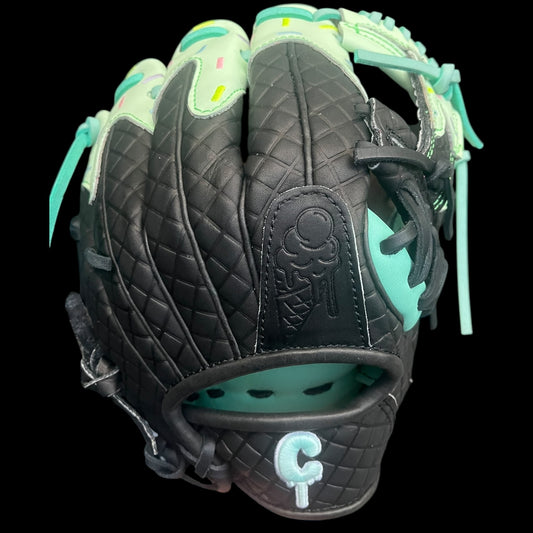 CUSTOM Youth Ice Cream Glow in the Dark Drip 11.5” Black Mint Baseball Glove
