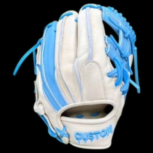 CUSTOM Youth RawEdge Series 11.5” I-Web Baby Blue Blonde Baseball Gloves