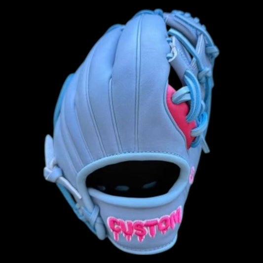 Custom Motivation Series “Empty The Tank!” 11.5” I-Web Baby Blue Pink Baseball Glove