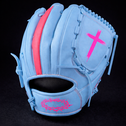CUSTOM Faith Series Phil 4:13 Christian Bible Verse Cross Closed Web Baseball Glove