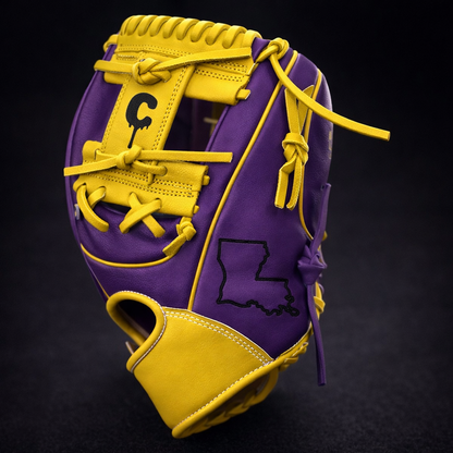CUSTOM Louisiana Edition 11.5” Purple Gold Baseball Glove