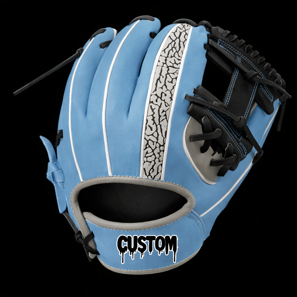 CUSTOM Youth Elephant Print Baby Blue I-Web Baseball Glove