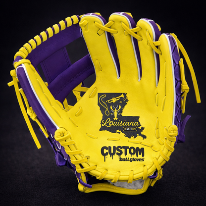 CUSTOM Louisiana Edition 11.5” Purple Gold Baseball Glove